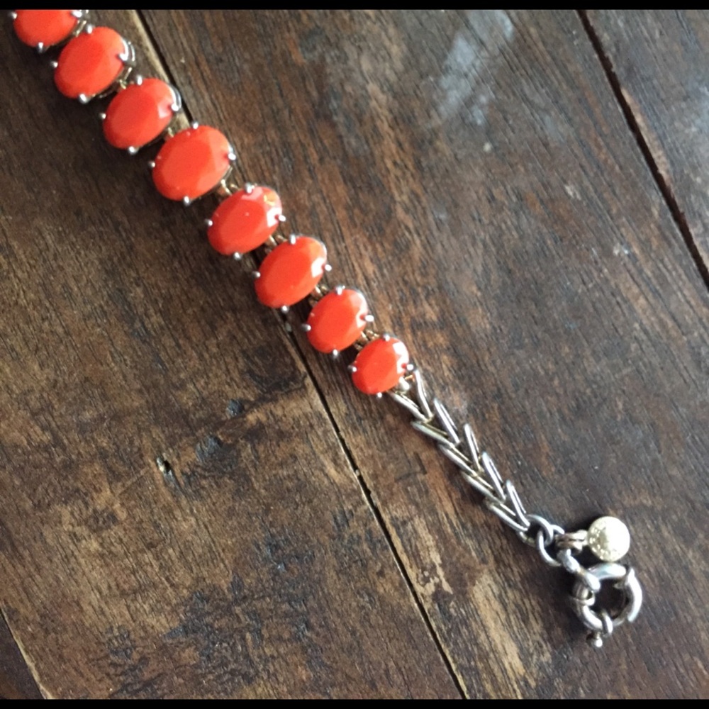 Orangey-Red Gemstone Bracelet