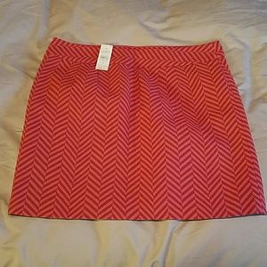 Ann Taylor Pink Patterened Office Skirt