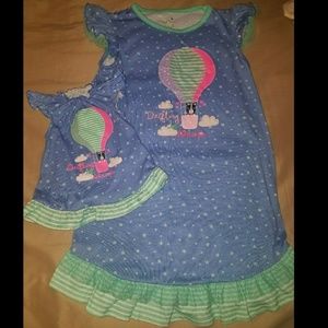 Girls Nightgown & Doll Nightgown Set