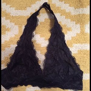 Free People Black Lace Bralette