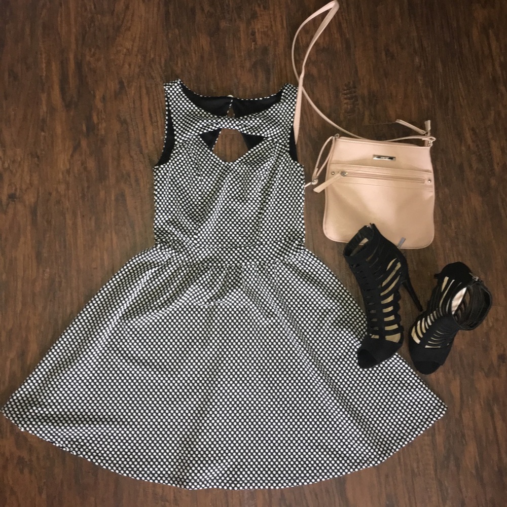 Black and white polka dot dress