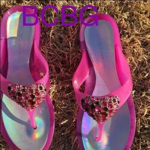 BCBG pink sandals
