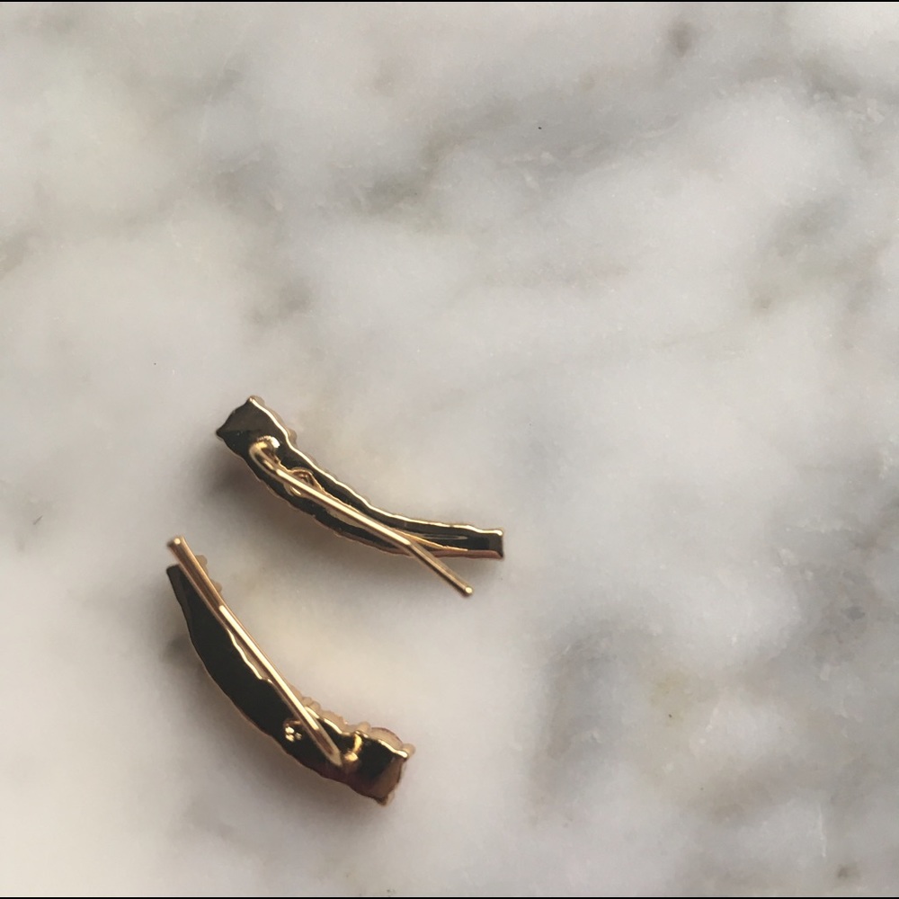 LAST PAIR Kate Spade•Pink Crystal Ear Climbers - Picture 5 of 6