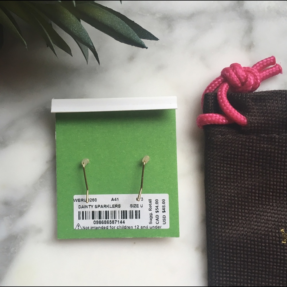 LAST PAIR Kate Spade•Pink Crystal Ear Climbers - Picture 6 of 6