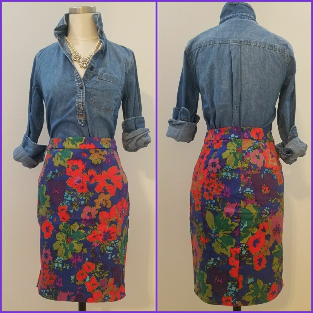 J.Crew Printed Pencil Skirt