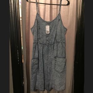 Forever 21 Acid wash jean skater dress size 1X
