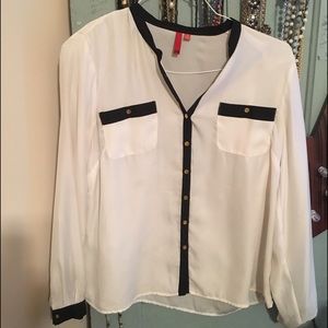 The cutest white and black blouse!