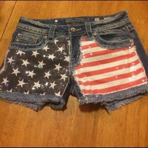 Miss Me American flag shorts