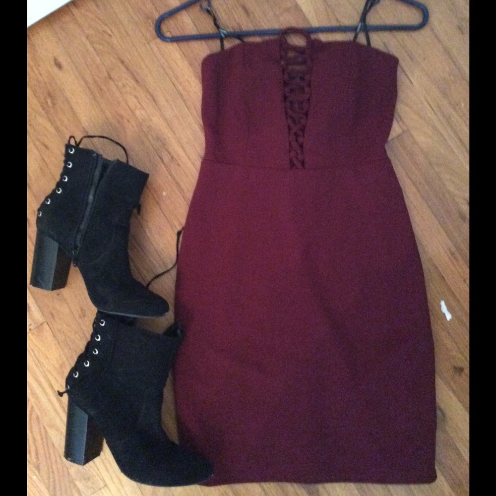 Forever 21 lace up mini dress