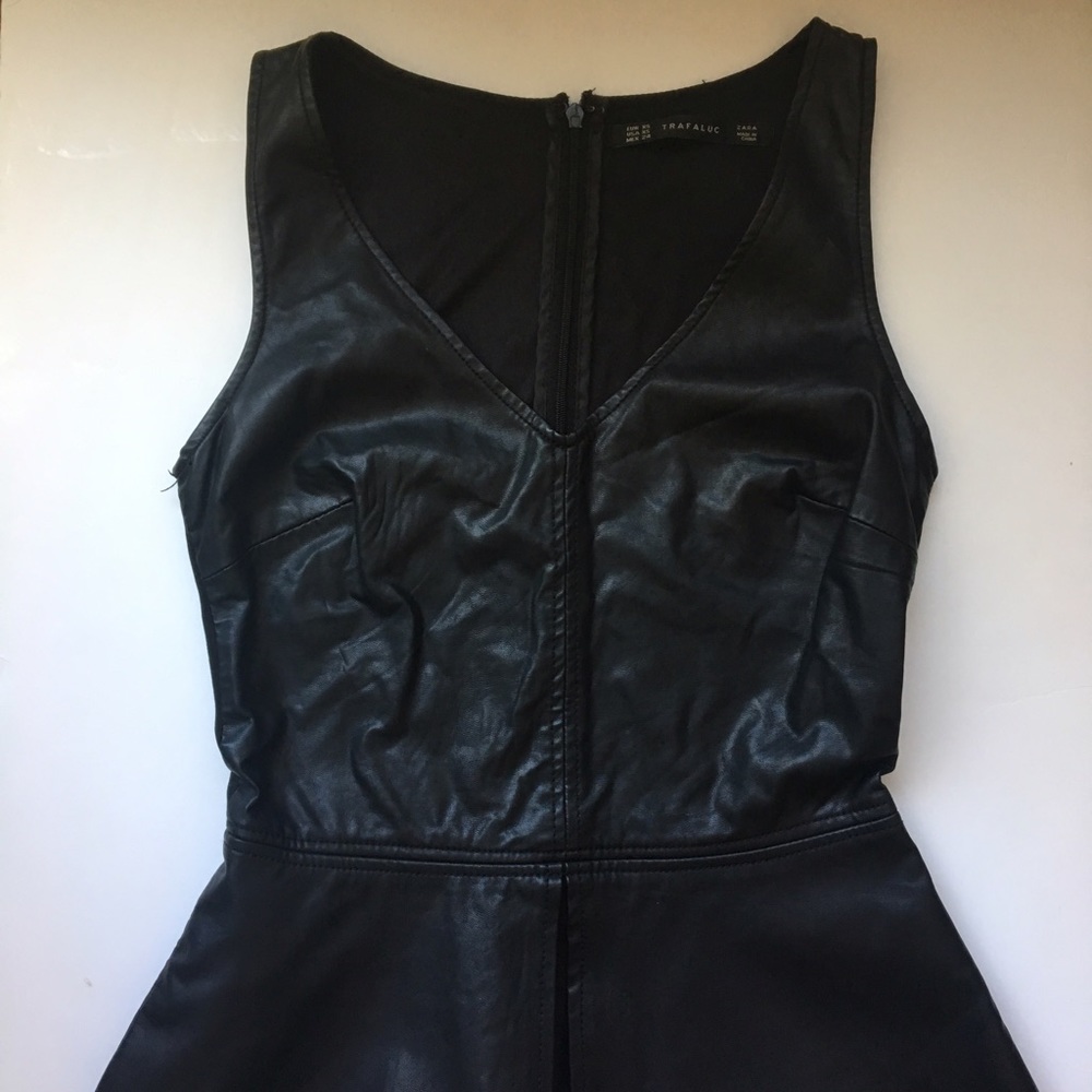 SOLD --- Zara Pleather Peplum Top
