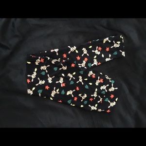 Fall rabbit LulaRoe OS leggings black background