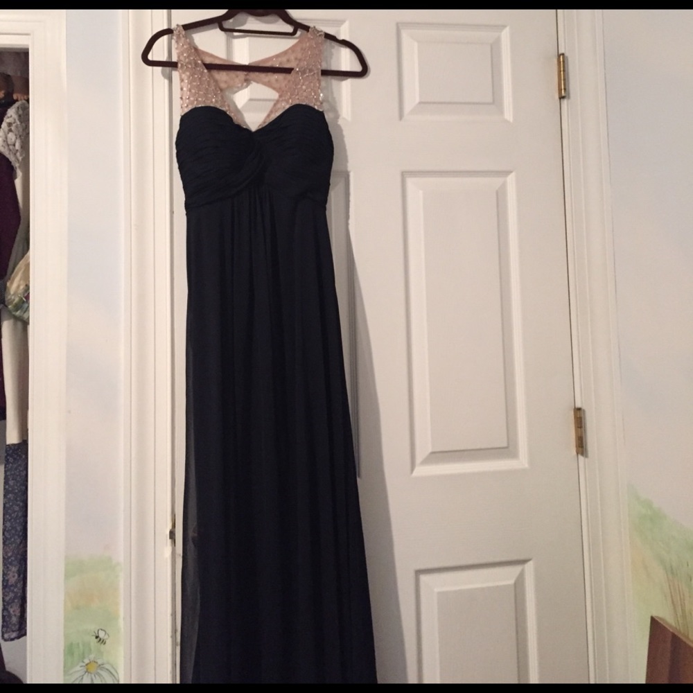 Nordstrom gorgeous  gown with illusion straps