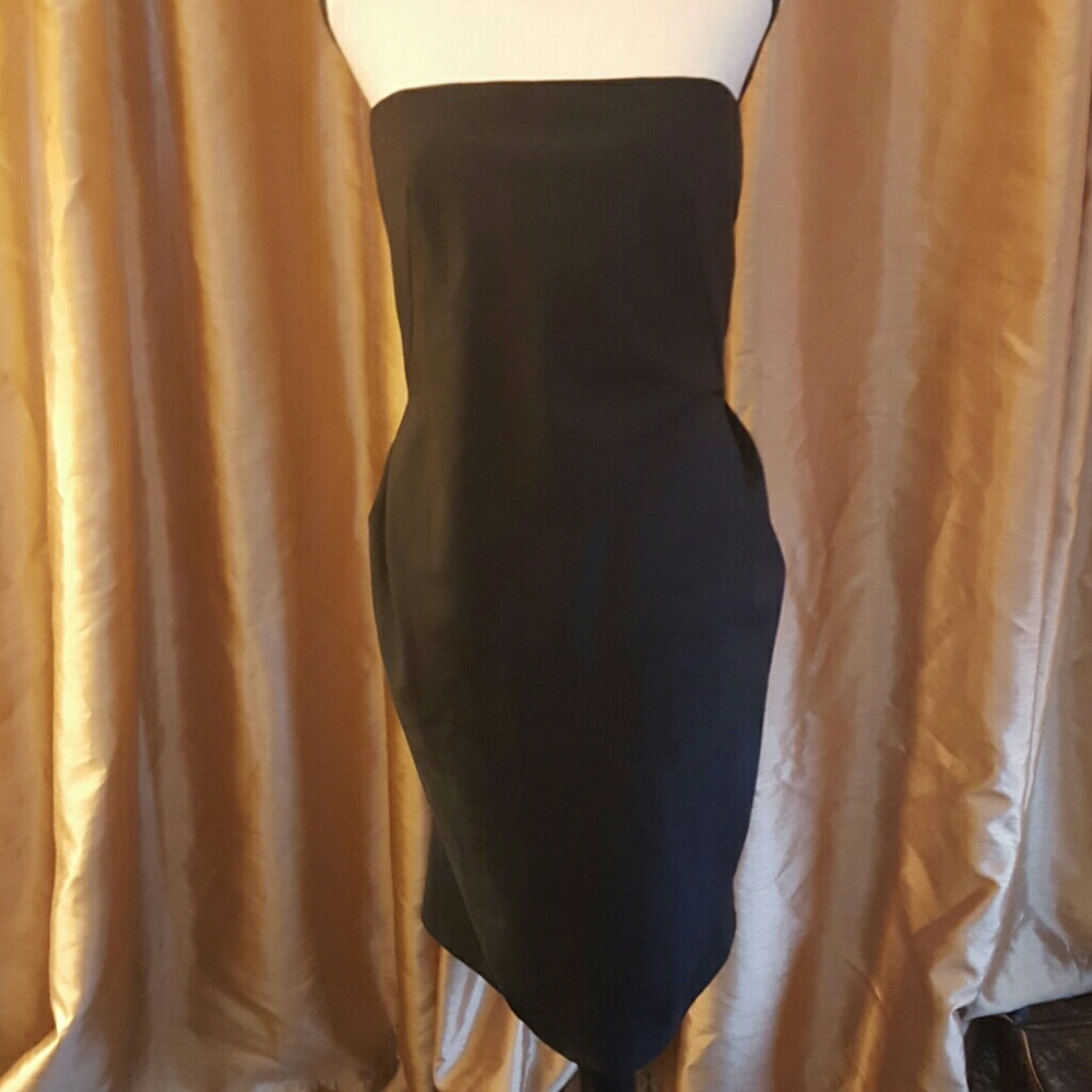 Cynthia Steffe black strapless dress.