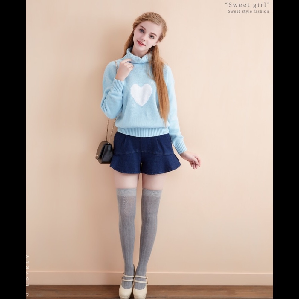 Light Blue Turtleneck Sweater