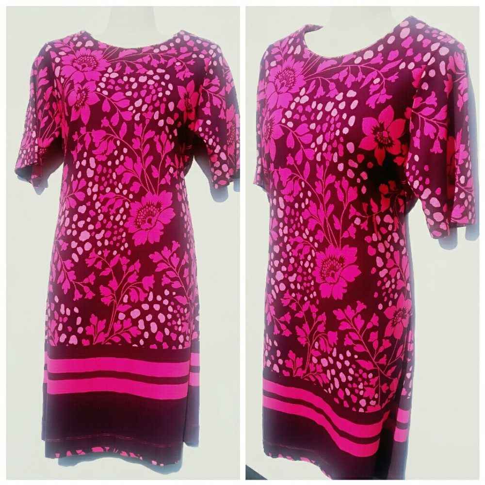 NWT! MAGENTA & PINK FLORAL COTTON DRESS