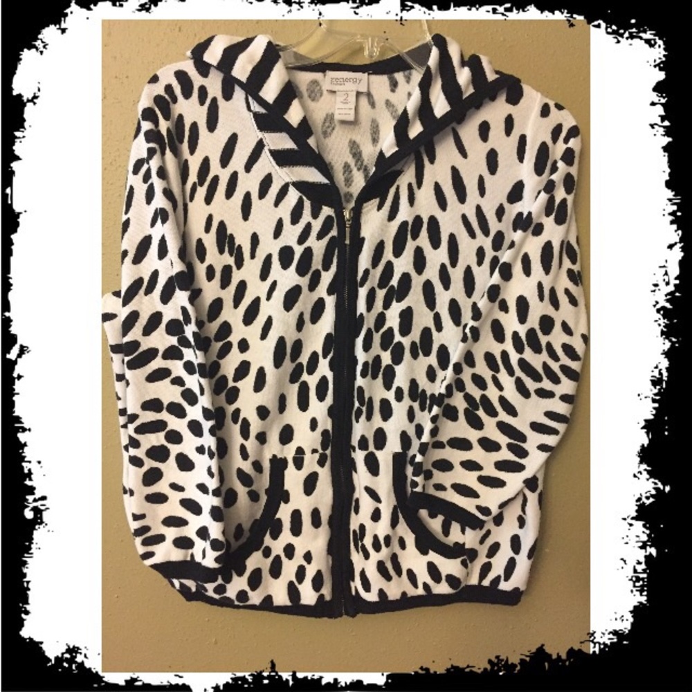 Black and white sweater with hood