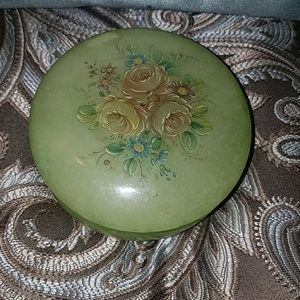 Green glass jewelry box