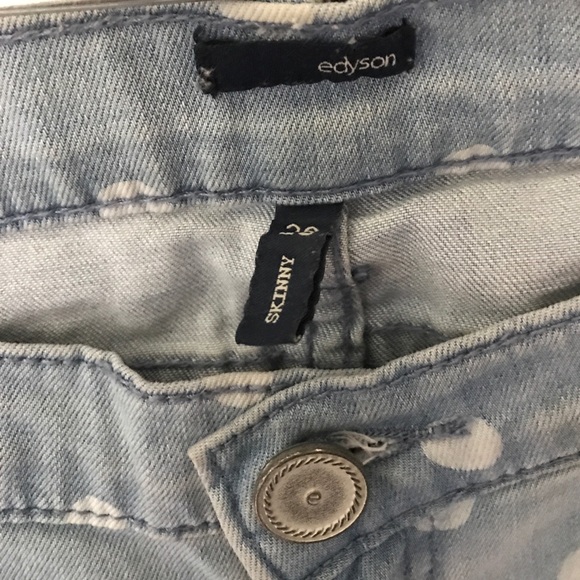 Edyson polka dot skinny jeans, distressed size 28 - Picture 3 of 3