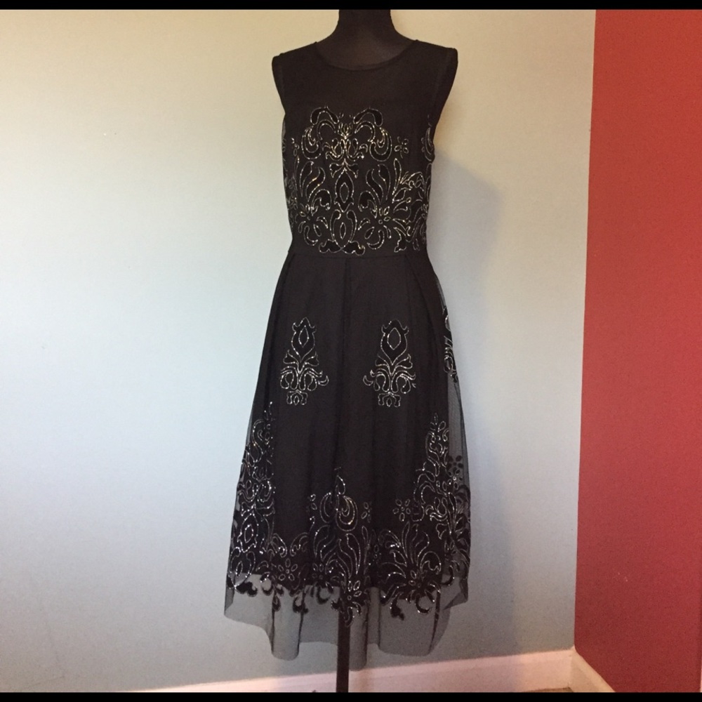 Studio One black dress with silver details size 14