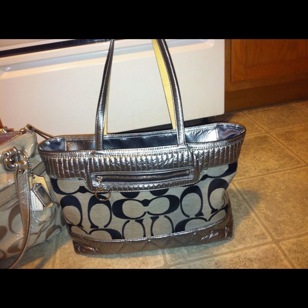 Coach Black and gray purse