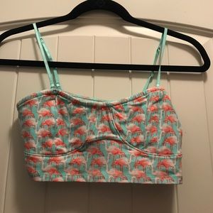 NWT Adorable Flamingo Patterned Crop Top
