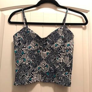 Adorable Aeropostale Navy Patterned Crop Top