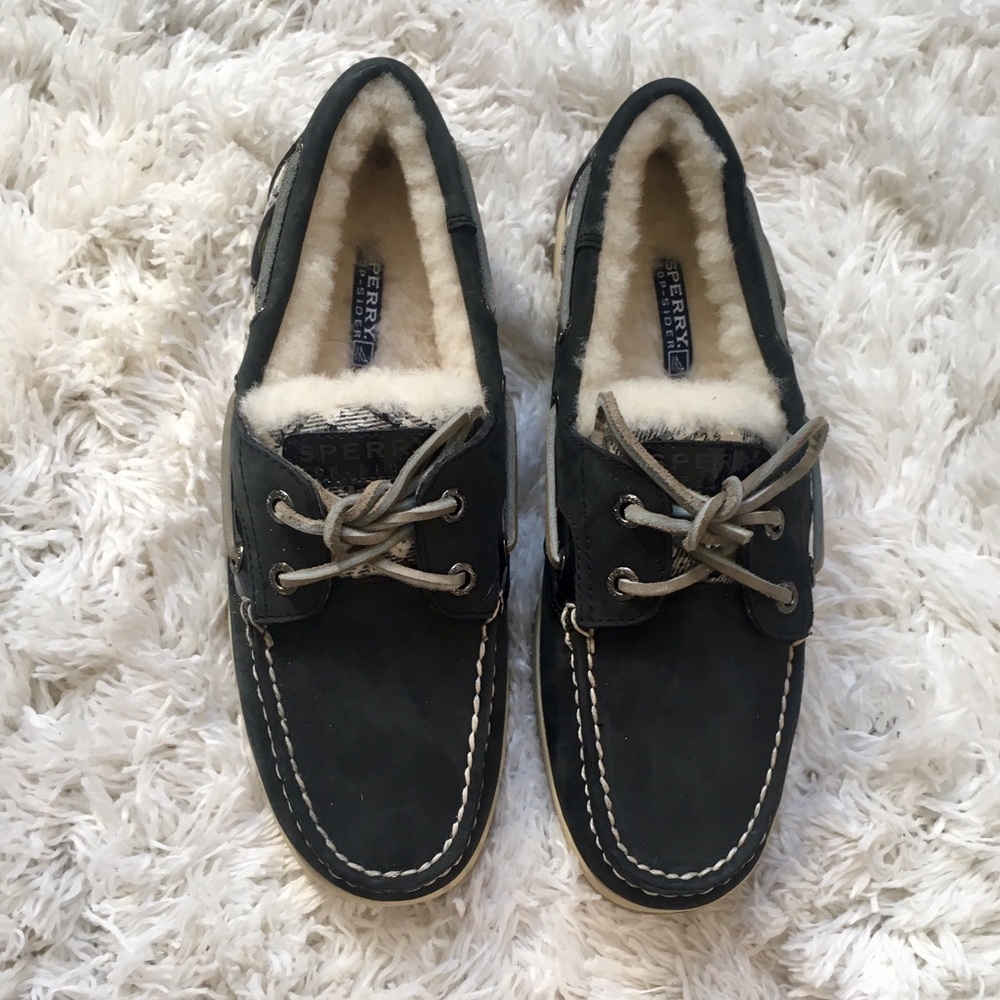 Sperry Bluefish Boat Shoe in Black/Plaid Sequins