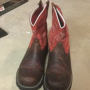Red and brown Ariat boots