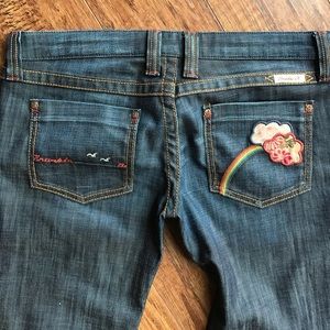 Rare Frankie B Hip Hugger Rainbow Jeans Coachella!