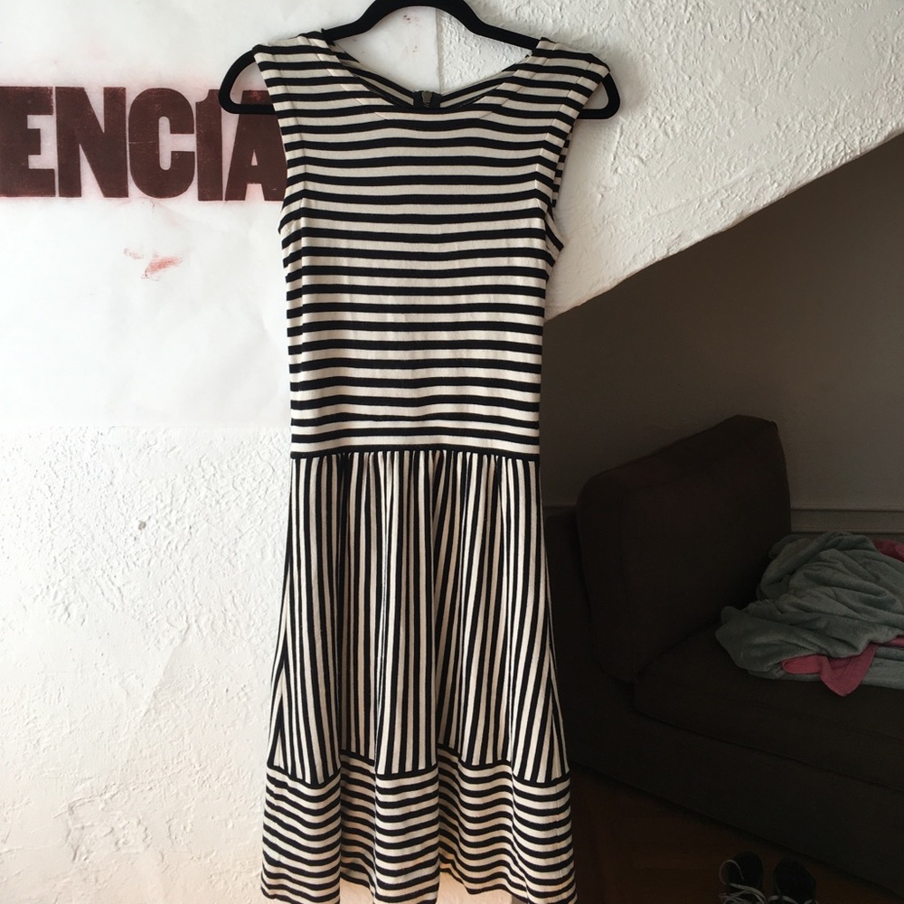 Madewell Drop Waist Stripe Dress Size XS