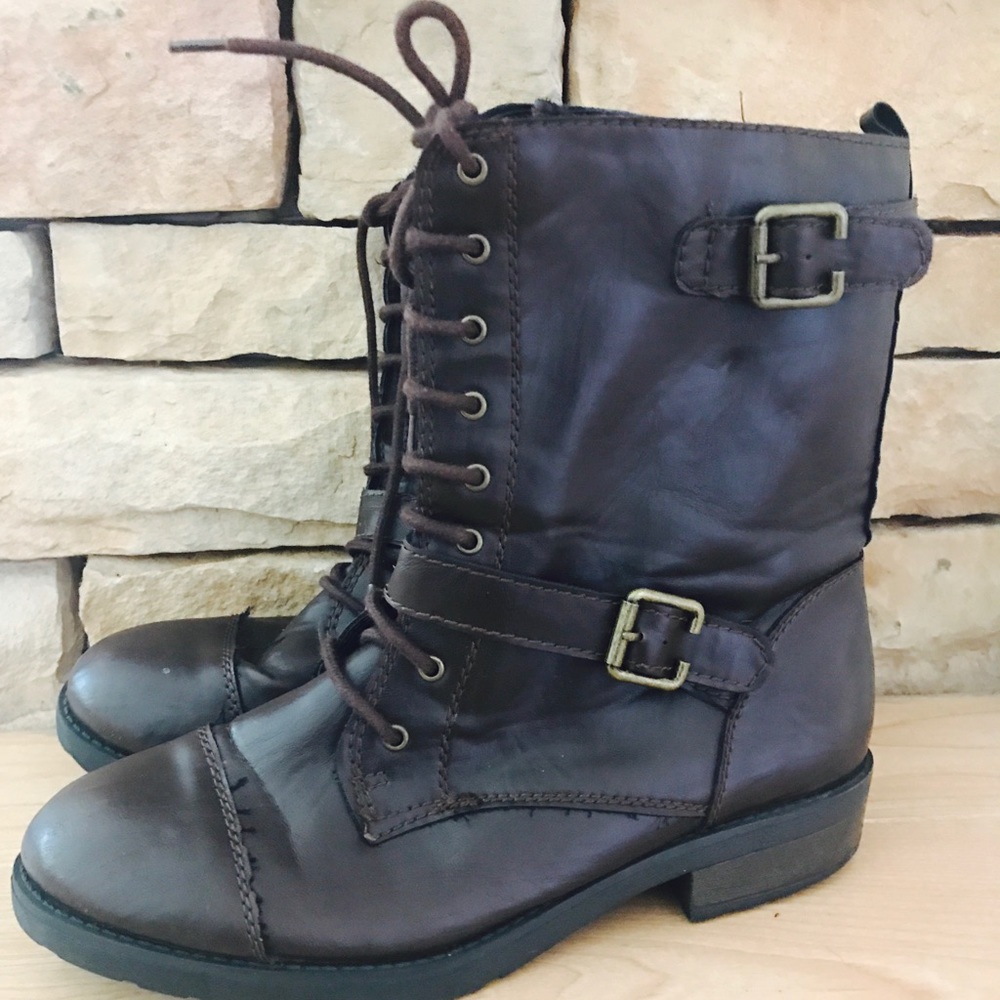 Target brown combat style lace up boots