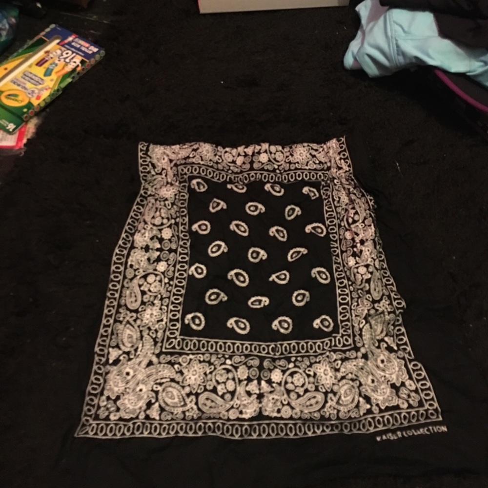 Paisley handkerchief print mini skirt
