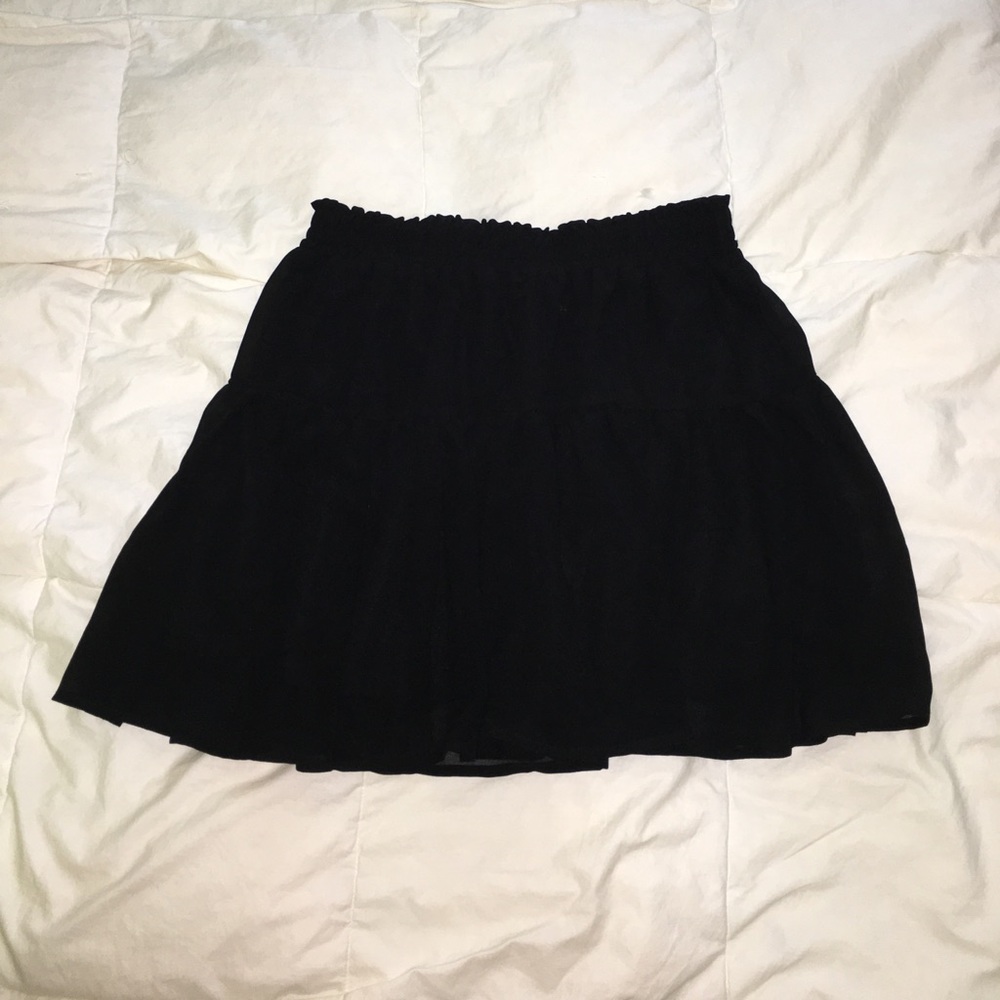 H&M Black Smocked Flowy Skirt