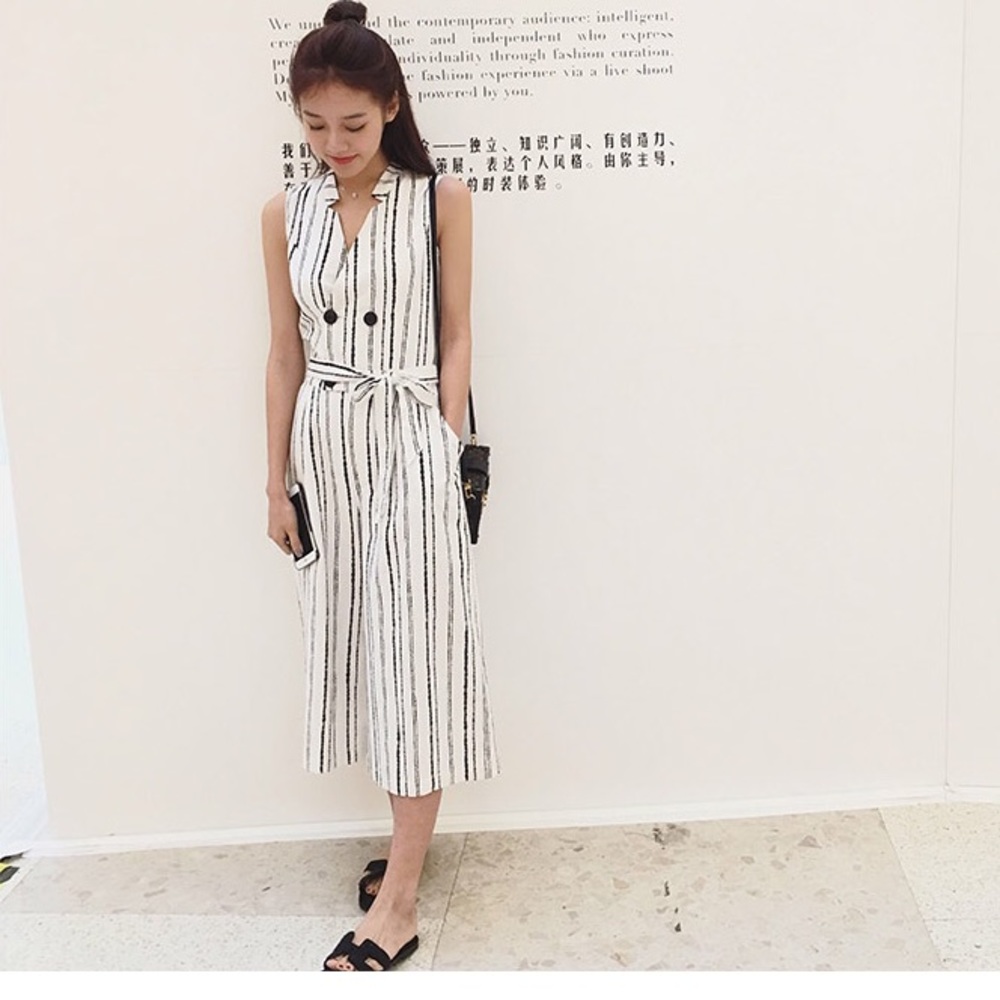 Striped Wide Leg Jumpsuit