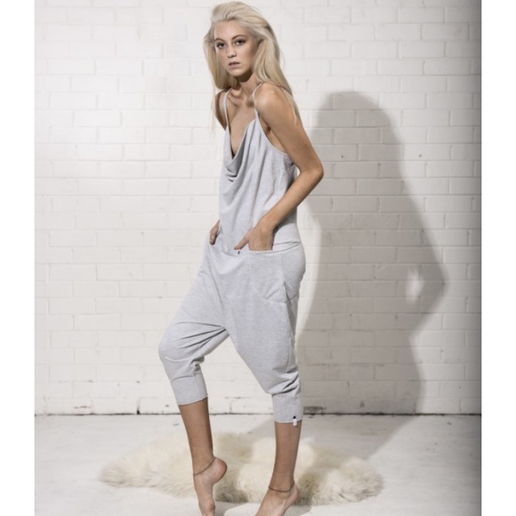 One Teaspoon Pants - One Teaspoon grey London Jumpsuit Romper Capri XS