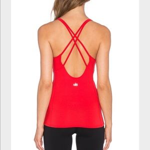 Alo Yoga Lotus Bra Tank in Red S