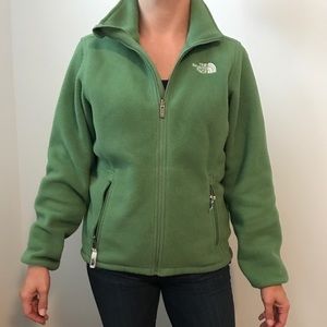 Moss green fleece, The North Face.