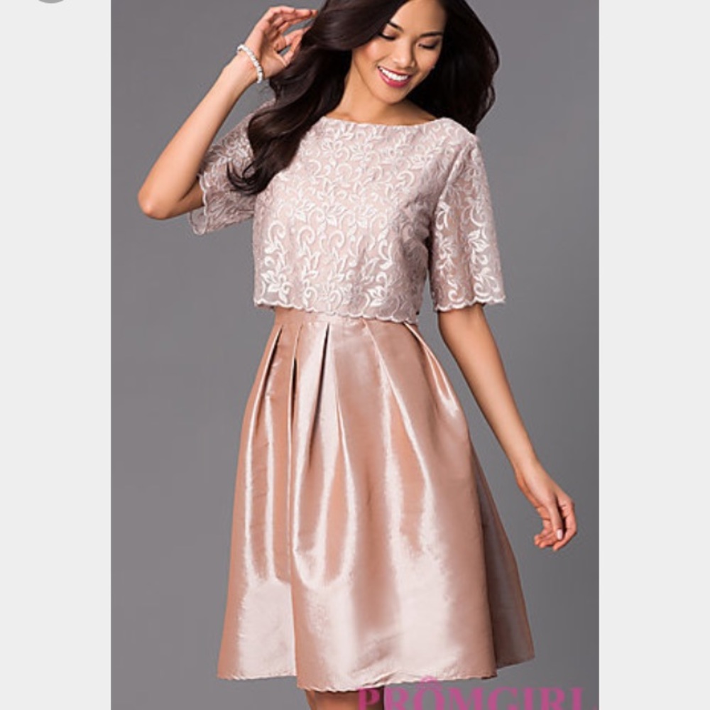 Champagne Knee-Length Dress