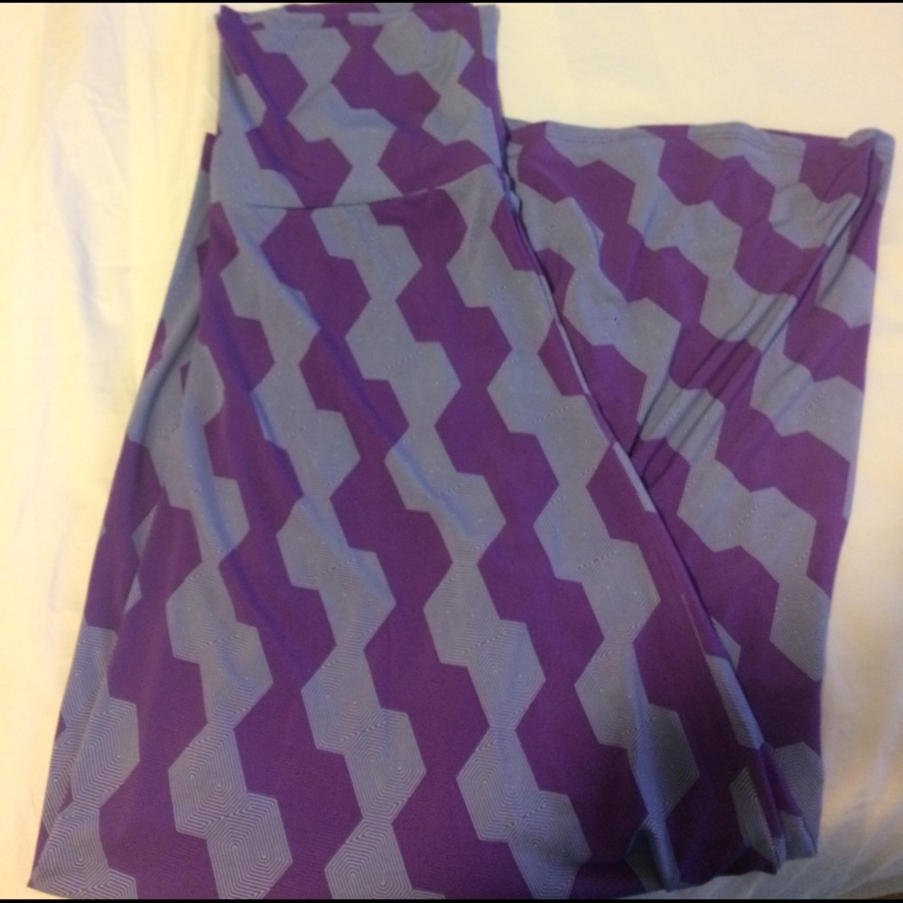 Purple LuLaRoe maxi skirt large