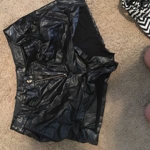 Leather shorts