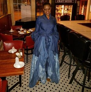 Denim maxi skirt with shirt