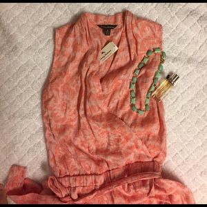 Tommy Bahama linen Resort dress sz 6 in coral