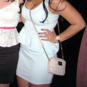 Light mint green peplum dress