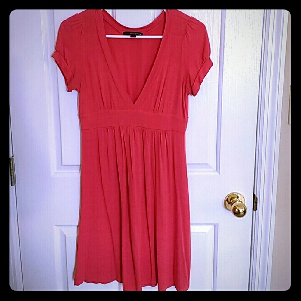 EUC Forever 21 Coral Cotton A-line Sun Dress
