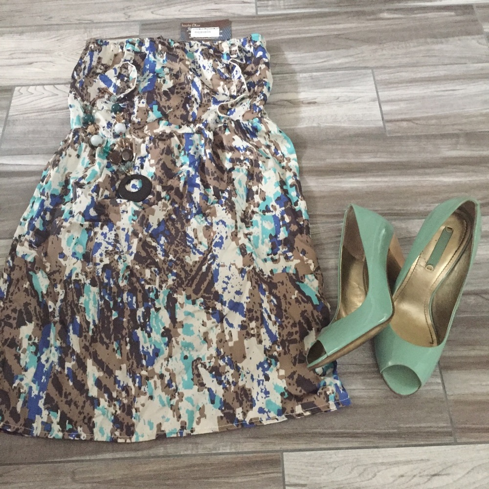 Beautiful blue and cream sun dress
