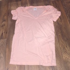 Pink v neck shirt