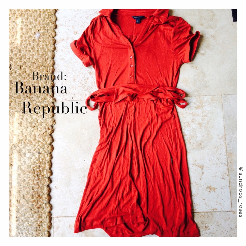 Banana Republic | simple burnt orange 🍊 dress