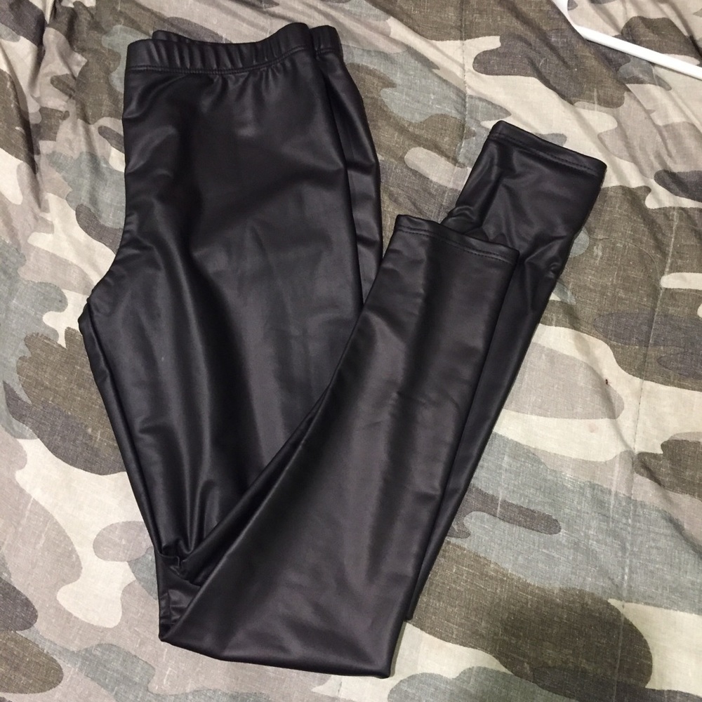 Black Faux Leather Leggings