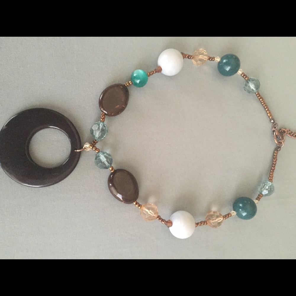 Brown and blue necklace