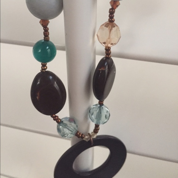 Brown and blue necklace - Picture 2 of 4